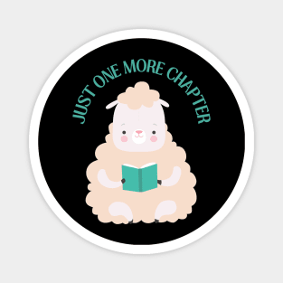 Little sheep reading book Just one more chapter I Love Books Bookoholic Magnet